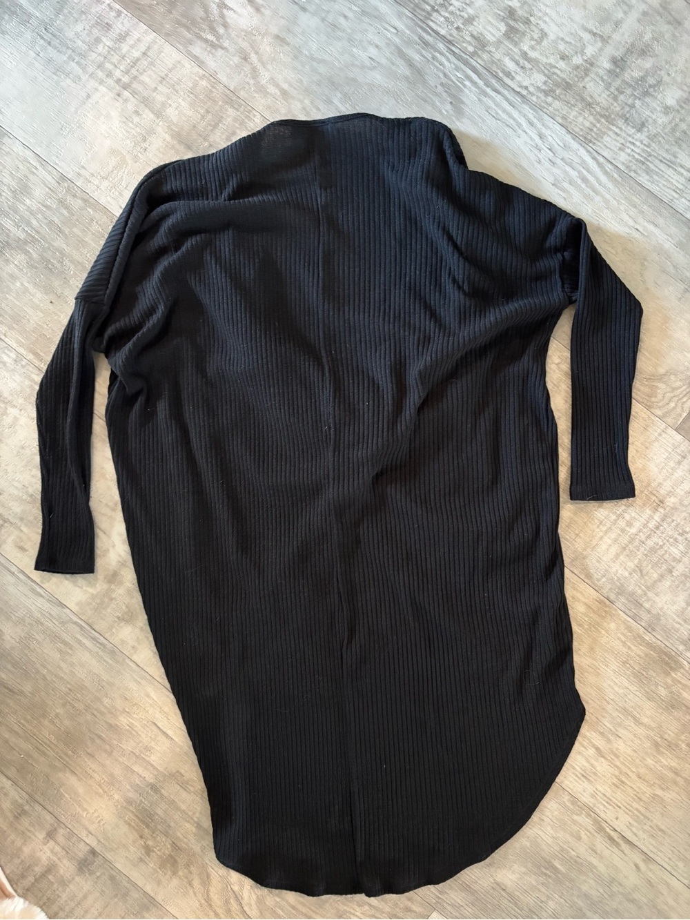Akira Black Ribbed Wrap Sweater-067 - Picture 3 of 3